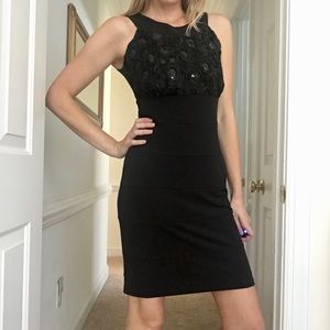 Sequined Roses Form Fitting LBD - Enfocus Studio